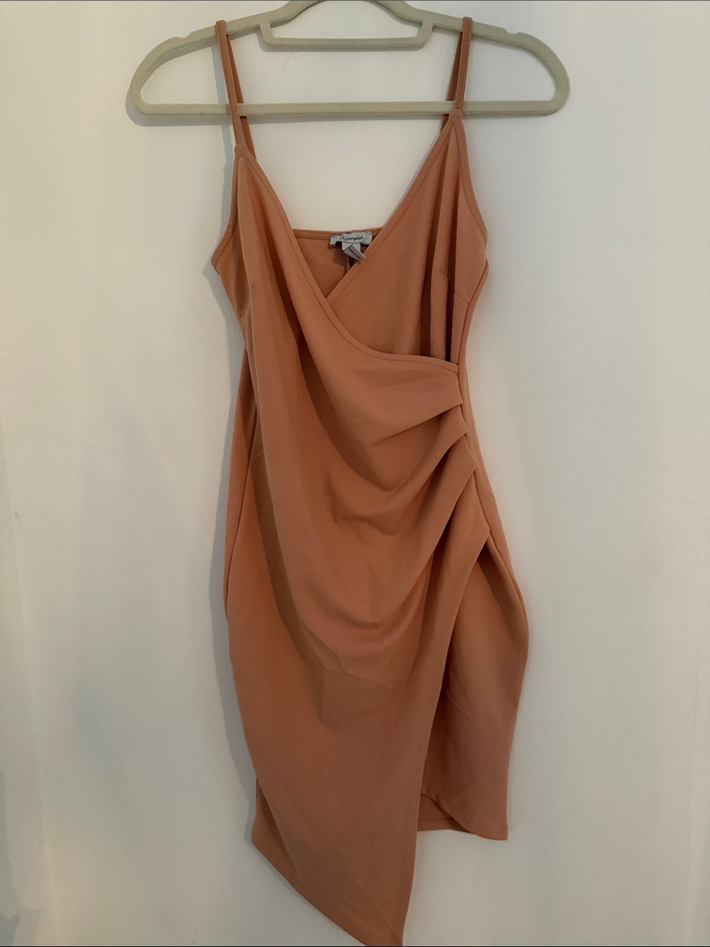 Revamped Draped Mini Dress in Dusty Coral